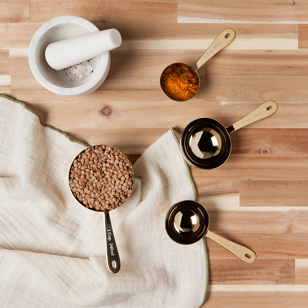 Set/4 Gold Measuring Cups