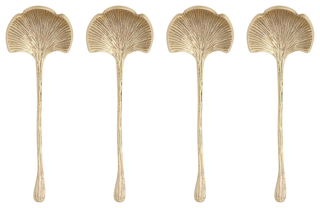 Gold Ginko Spoons - Set of 4