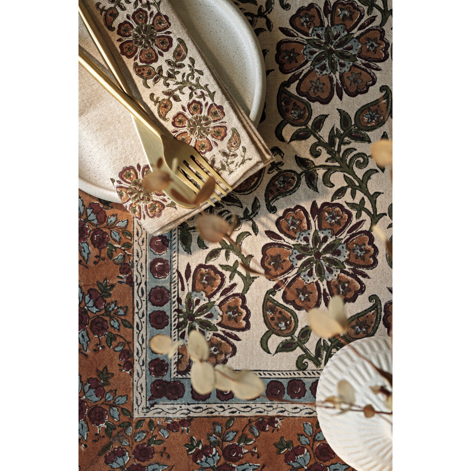 Elysian Block Print Tablecloth