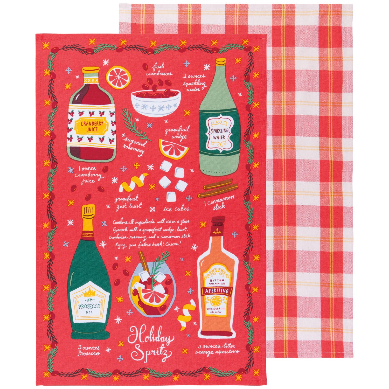Set/2 Holiday Spirits Kitchen Towel