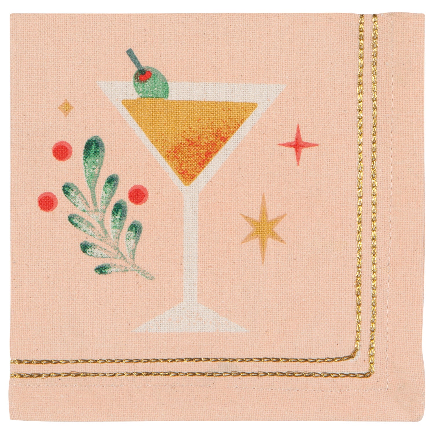 Set/4 Spirits Bright Cocktail Napkins