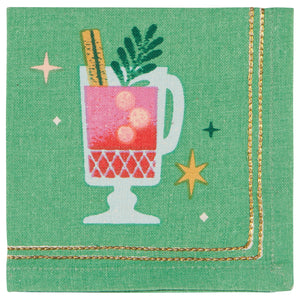Set/4 Spirits Bright Cocktail Napkins