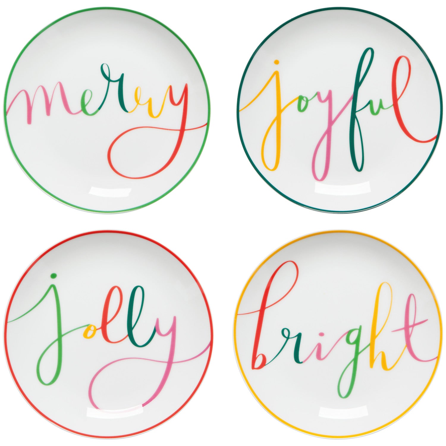 Set/4 Merry Every Appetizer Plates