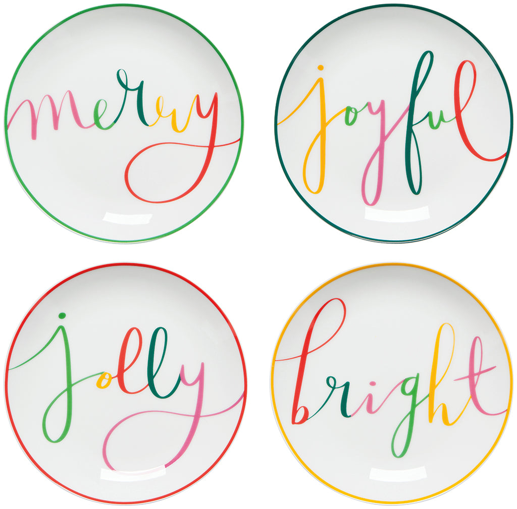 Set/4 Merry Everything Appetizer Plates