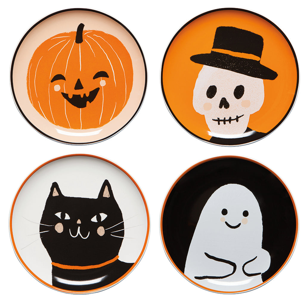 Set/4 Boo Crew Appetizer Plates