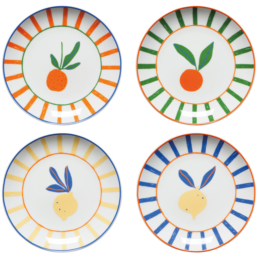 Set/4 Citrus Burst Appetizer Plates