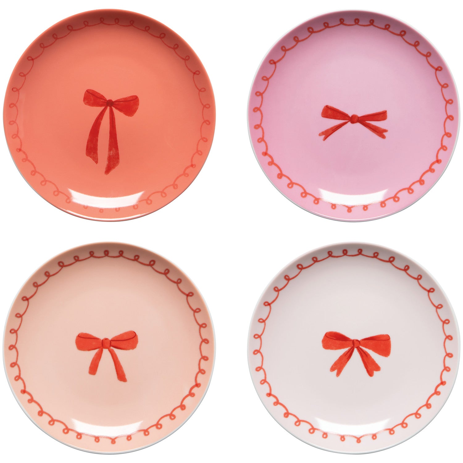 Set/4 Bowtique Appetizer Plates