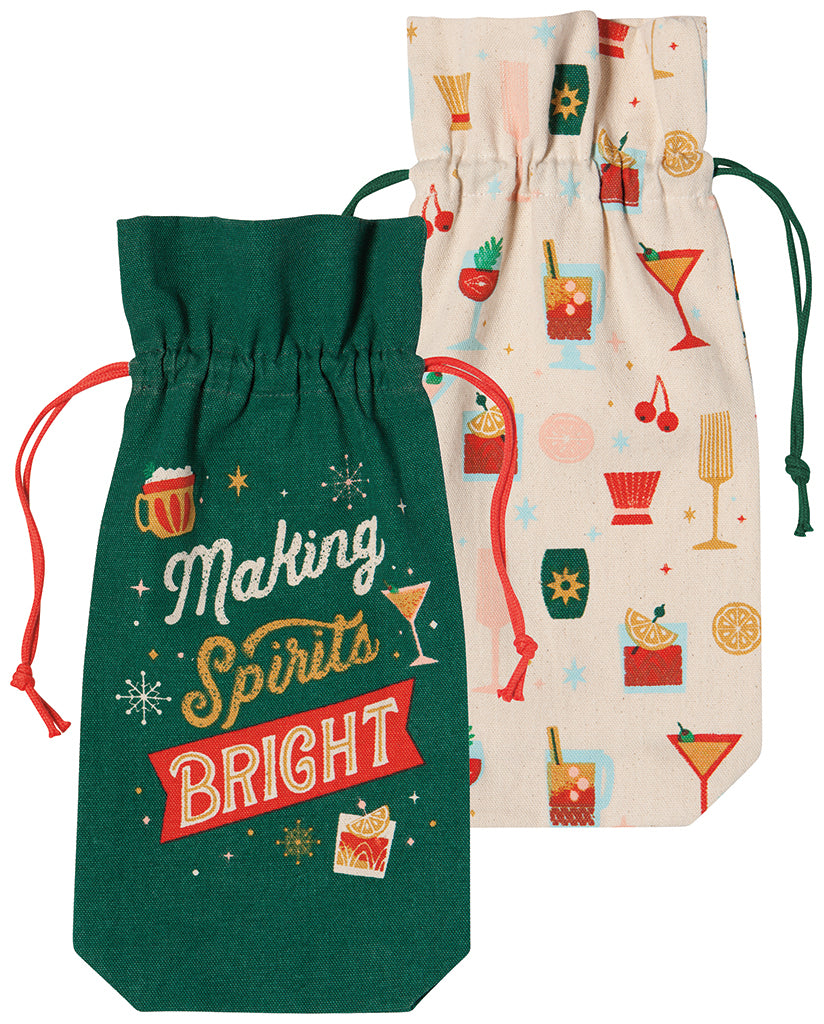 Set/2 Spirits Bright Wine Bags