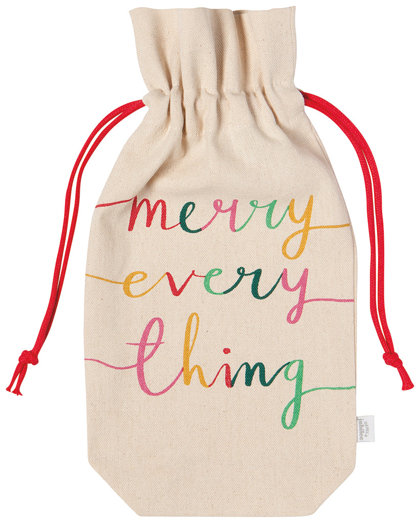 Set/2 Merry Everything Wine Bags