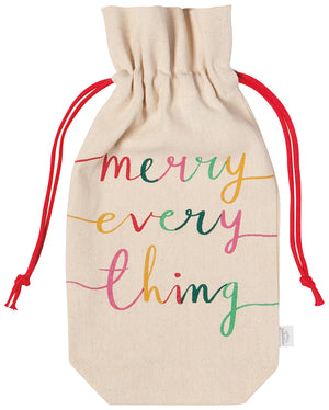 Set/2 Merry Everything Wine Bags