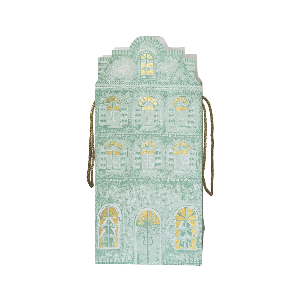 Tall Holiday House Gift Bags