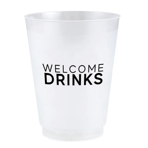 Welcome Drinks Frosted Plastic Cups