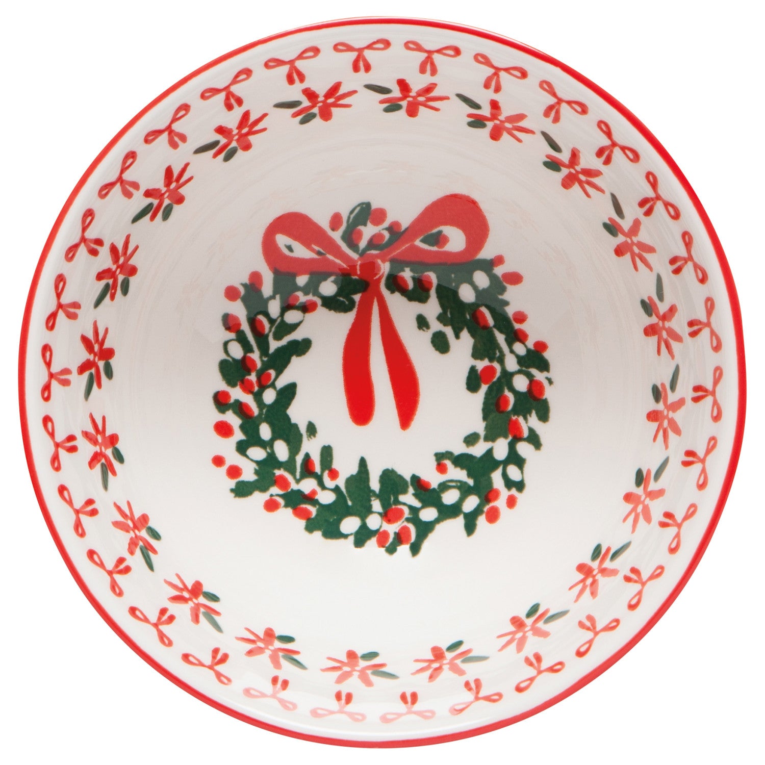 Wreaths Stamped Christmas Bowl