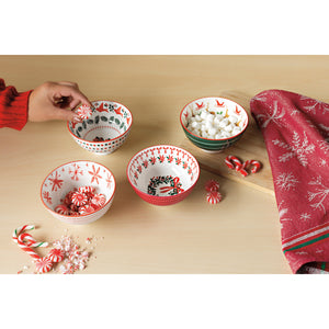Santa's Reindeer Stamped Christmas Bowl