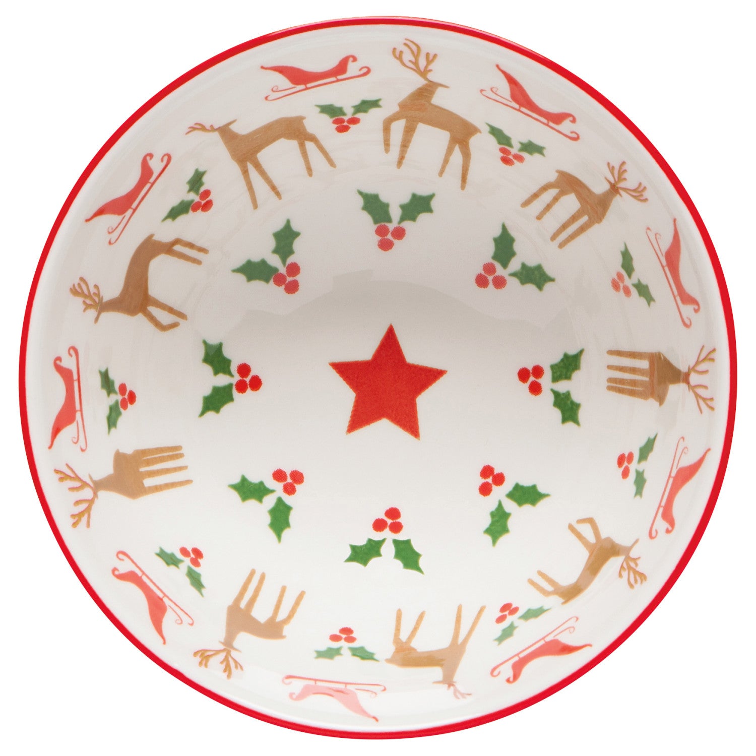 Santa's Reindeer Stamped Christmas Bowl