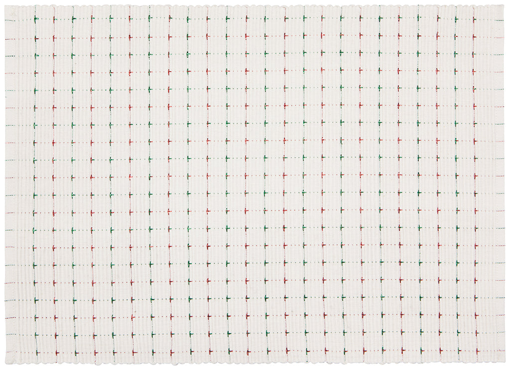 Ribbed Red Green Placemats