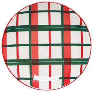 Set/4 Plaid Appetizer Plates