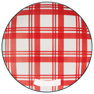 Set/4 Plaid Appetizer Plates