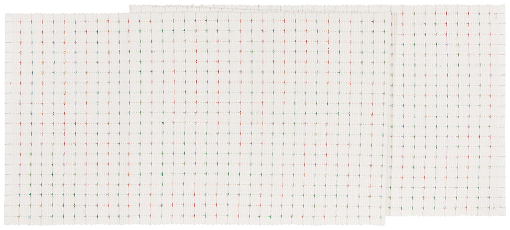 Ribbed Red Green Table Runner