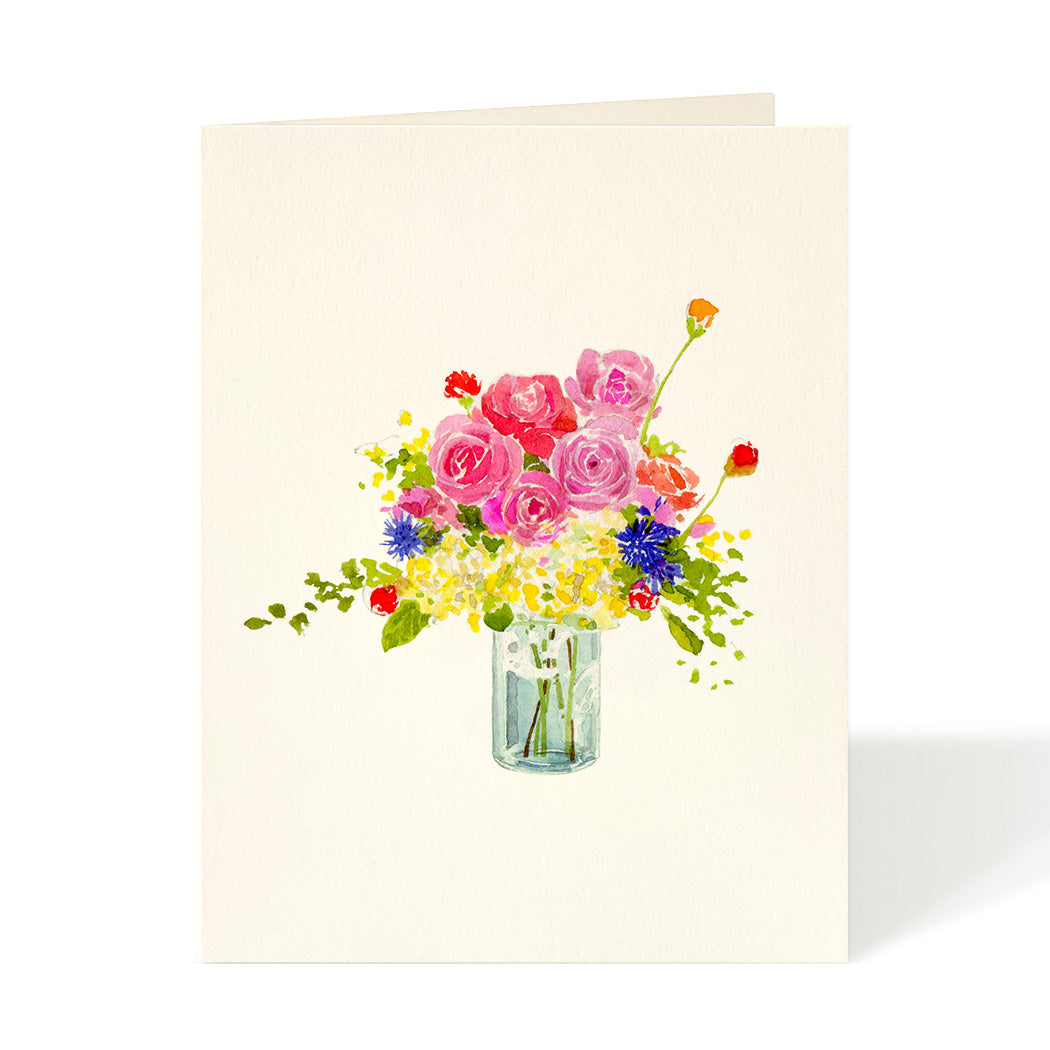 Flowers in a Blue Jar