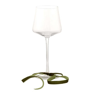 Green Velvet Bow Wine Charms