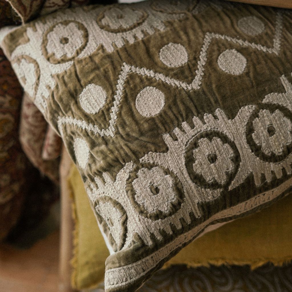 Velvet Embroidered Pillow