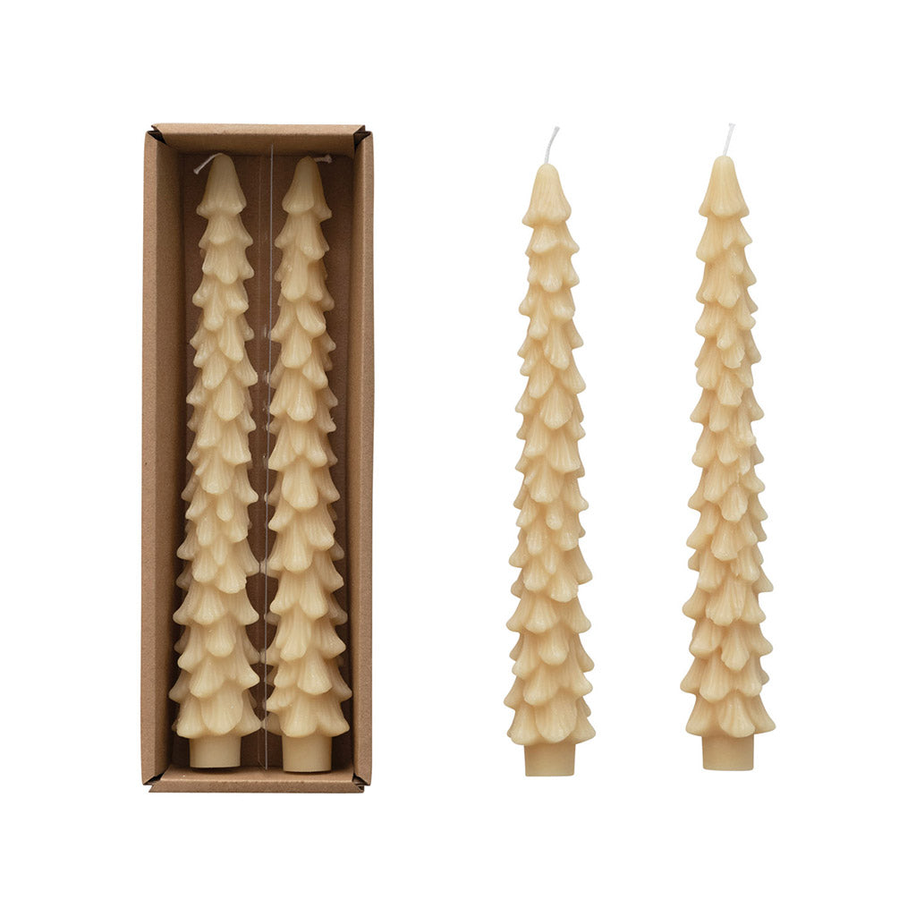 10" Eggnog Tree Taper Candle- Set of 2
