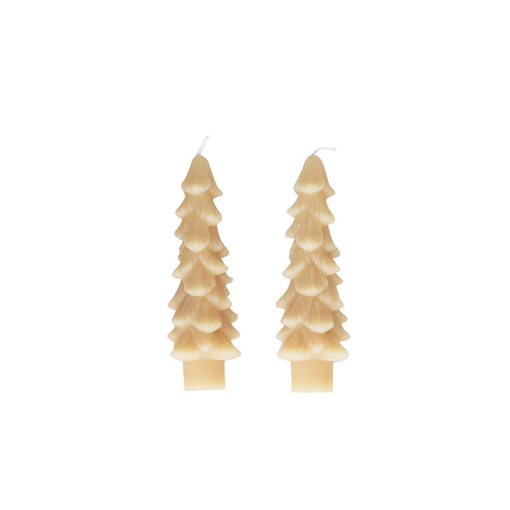 5" Eggnog Tree Taper Candle- Set of 2