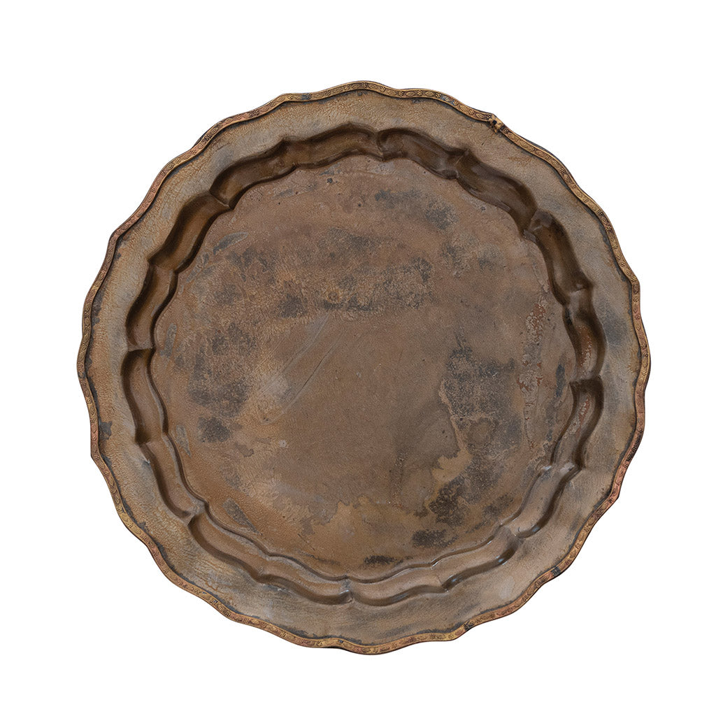 Antiqued Embossed Decorative Tray