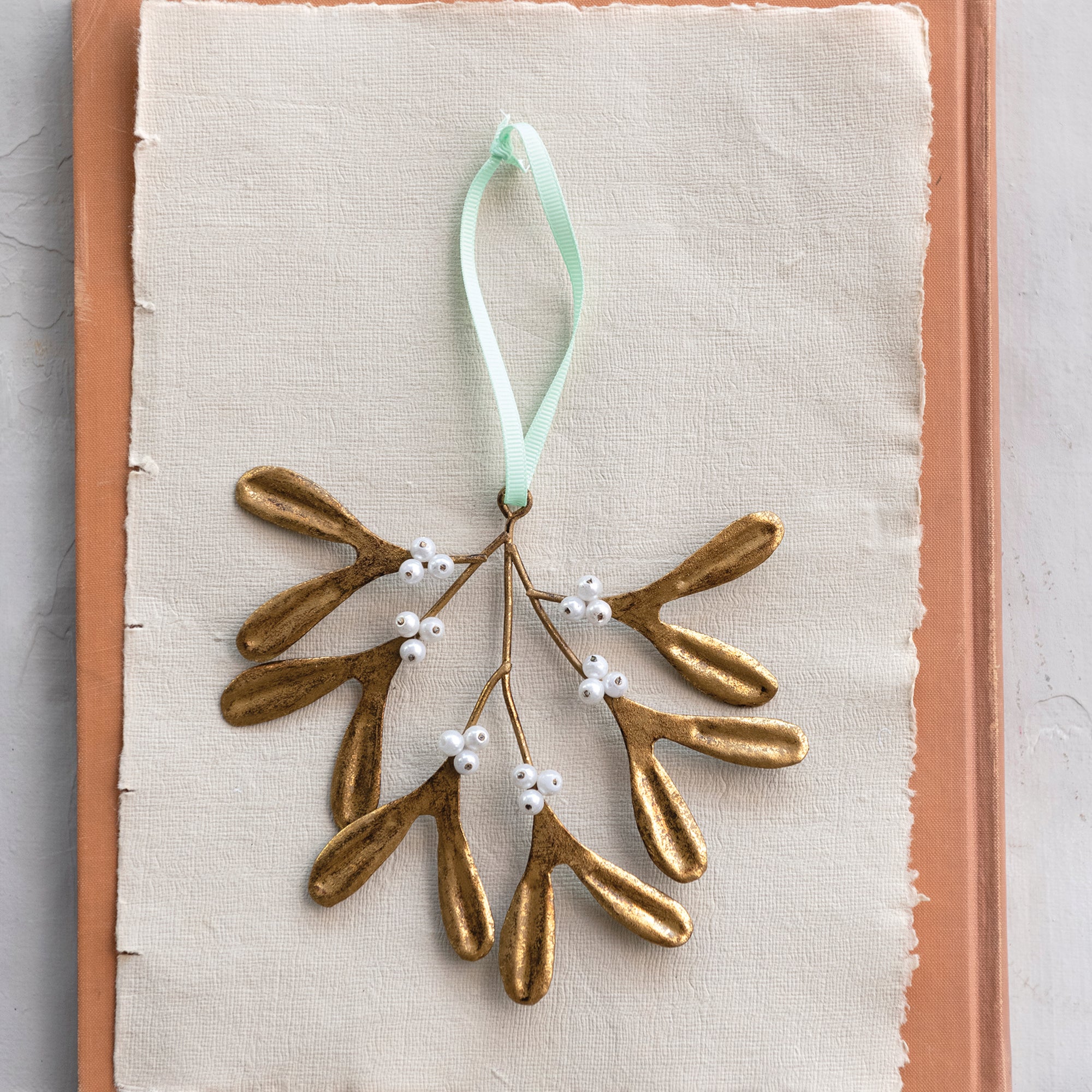 Metal + Glass Mistletoe Ornament