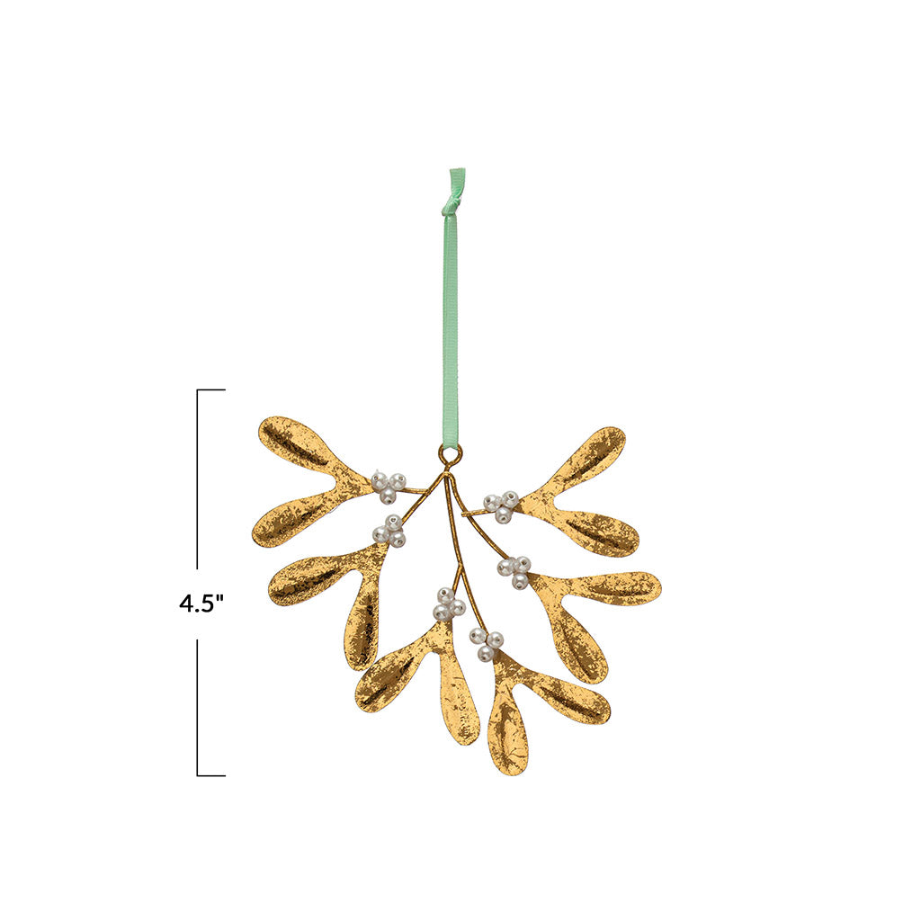 Metal + Glass Mistletoe Ornament