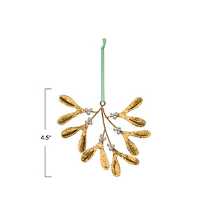 Metal + Glass Mistletoe Ornament