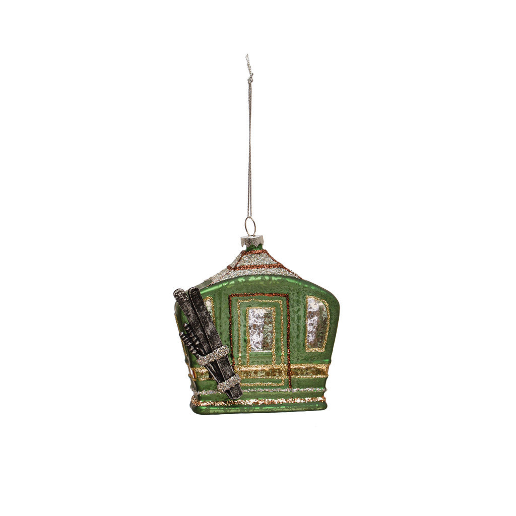 Glass Ski Lift Ornament