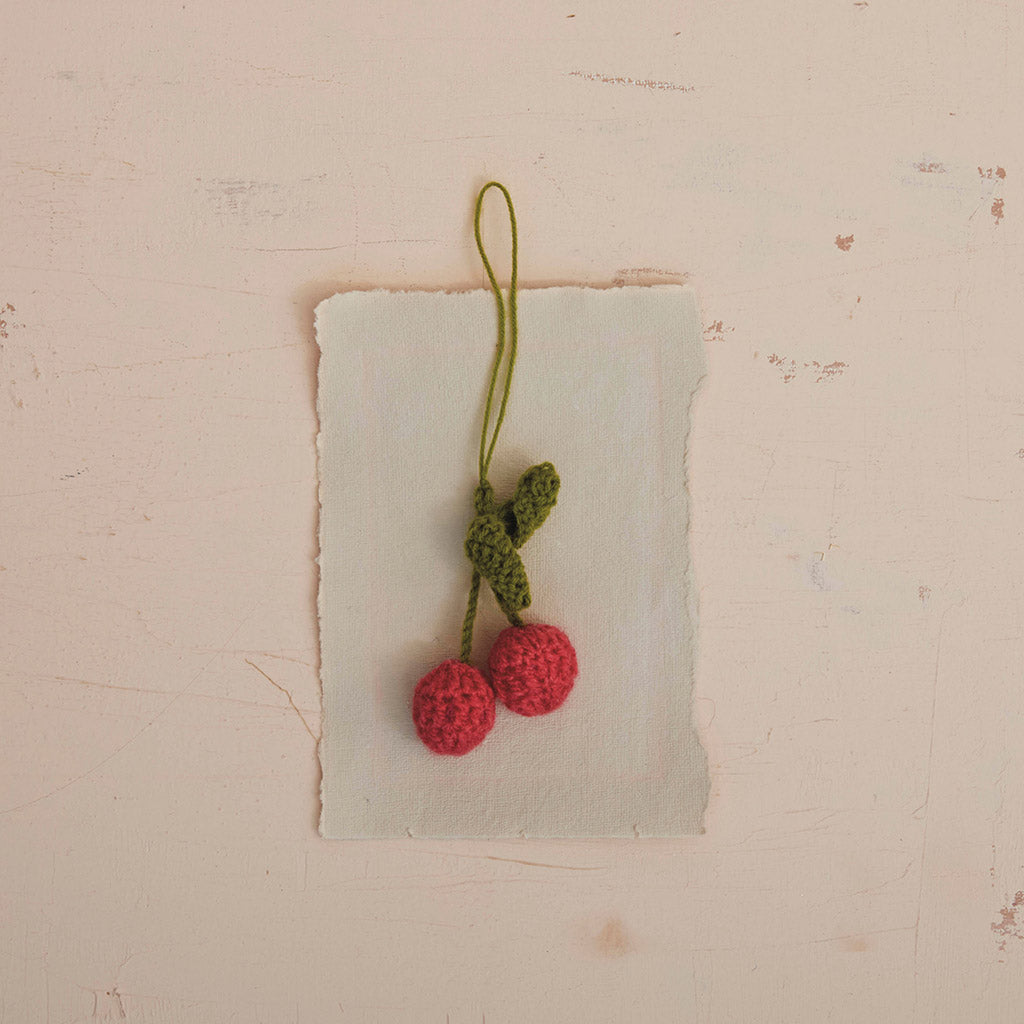 Crochet Cherries Ornament