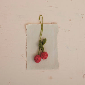 Crochet Cherries Ornament