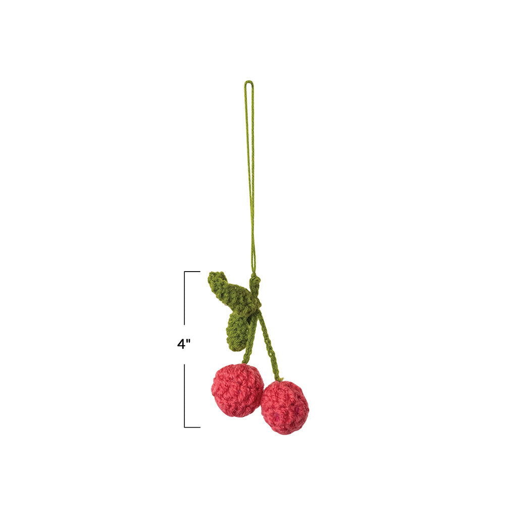 Crochet Cherries Ornament