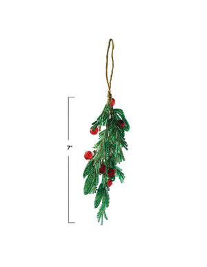 Mistletoe + Berries Ornament