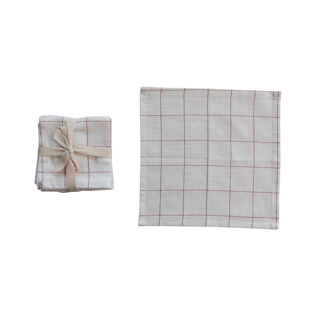 Metallic Check Napkins - Set of 4