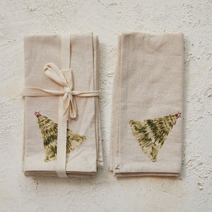 Cotton Christmas Tree Napkins- Set of 4