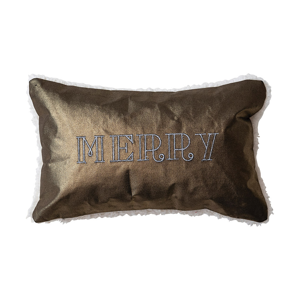 Merry Metallic Sherpa Pillow