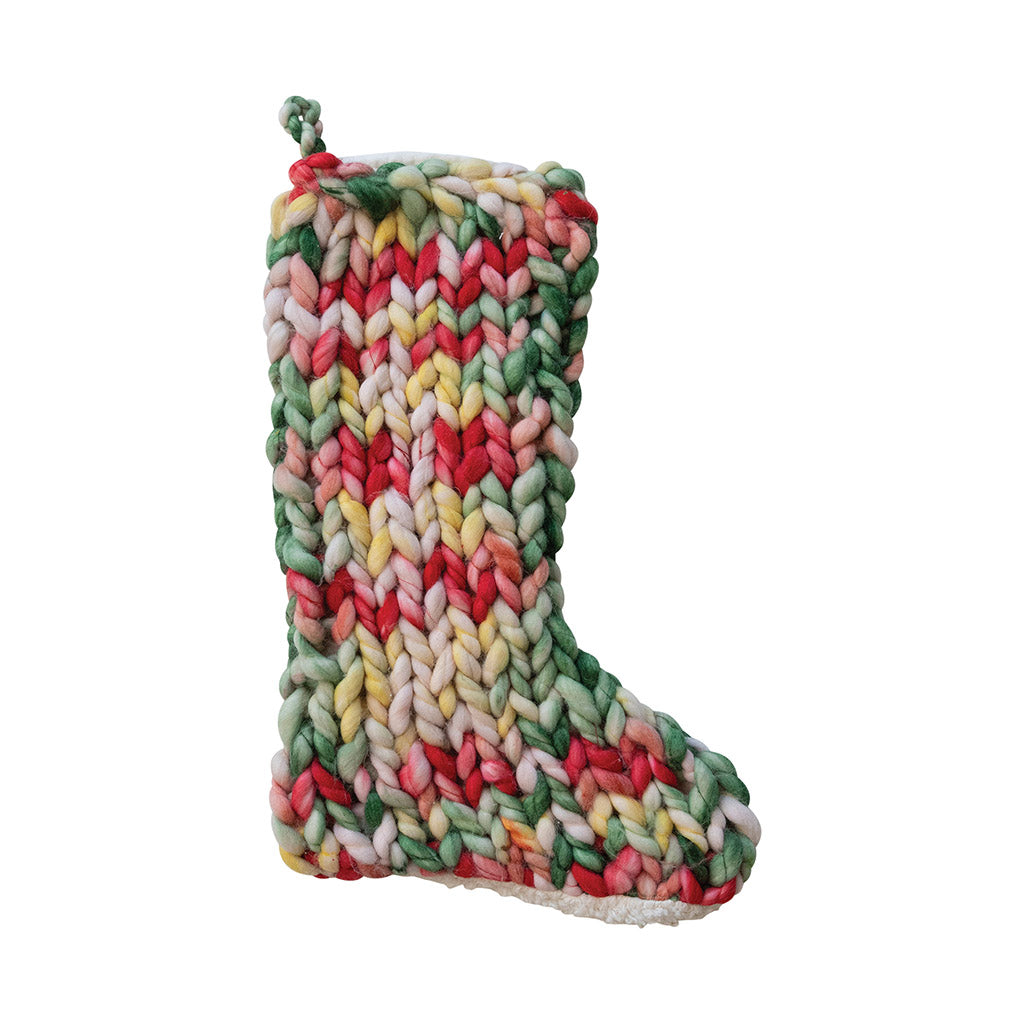 Chunky Knit Sherpa Stocking