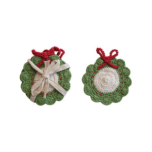 Crocheted Wreath Coasters - Set of 4