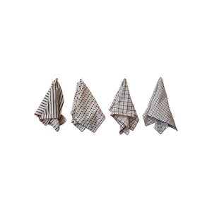 Printed Stitched Edge Napkins- Set of 4