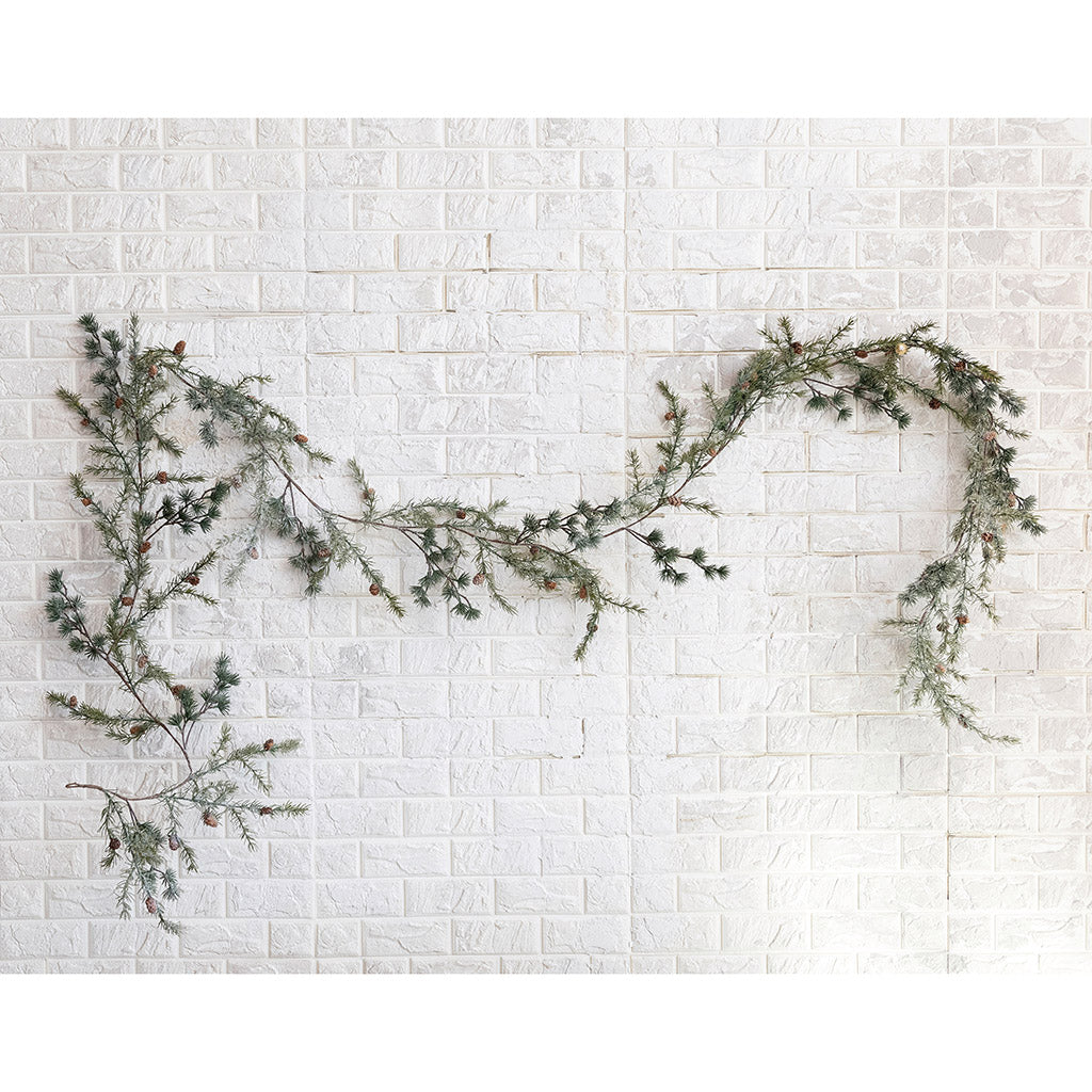 Frosty Spruce Garland with Pinecones