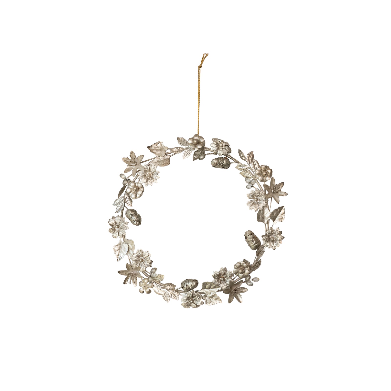 Leaf + Acorn Metal Wreath