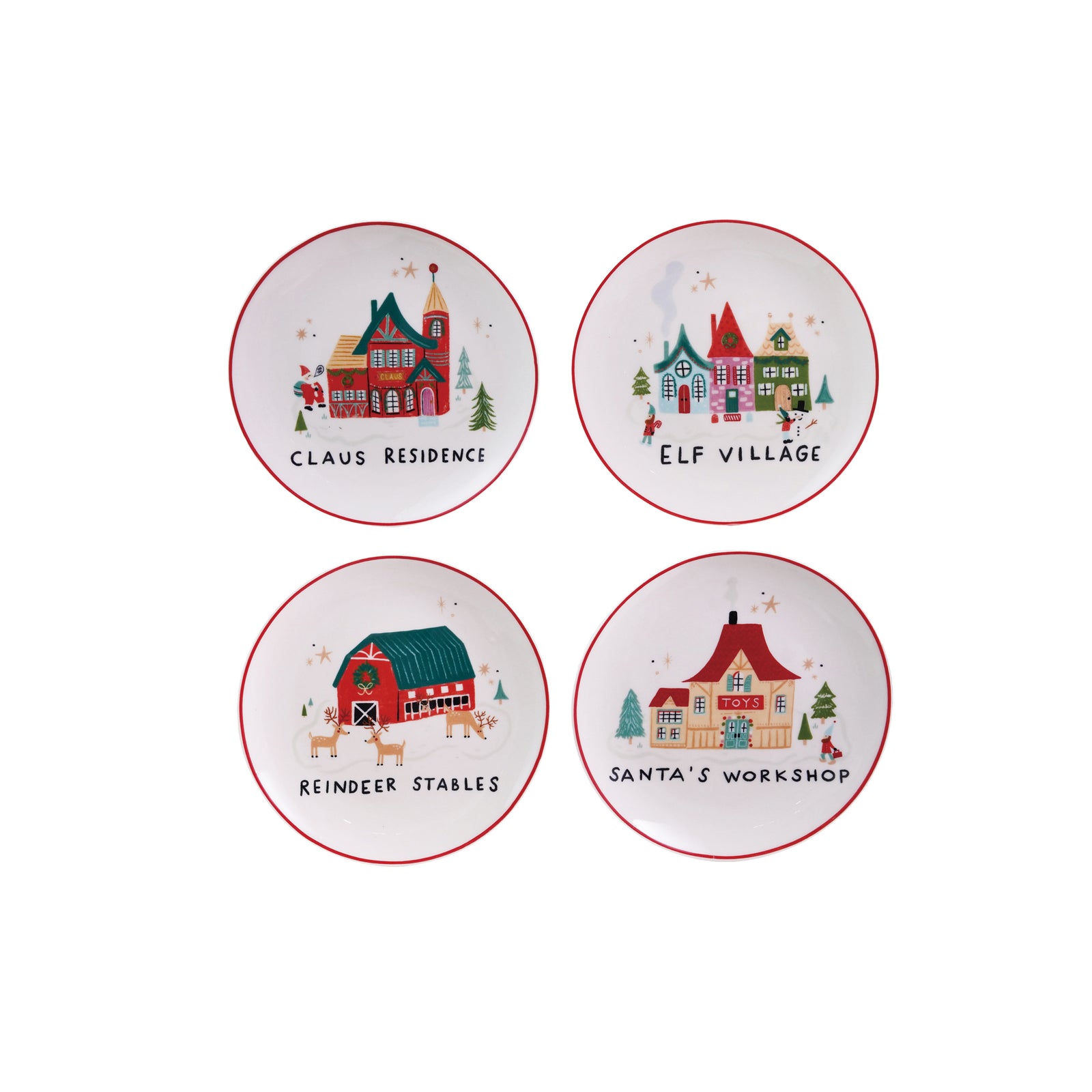 North Pole Village Plates