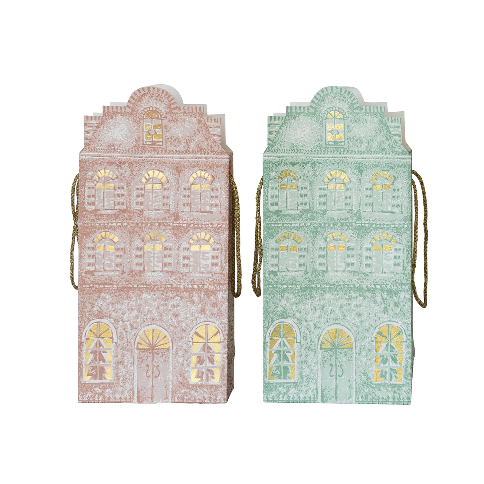 Tall Holiday House Gift Bags