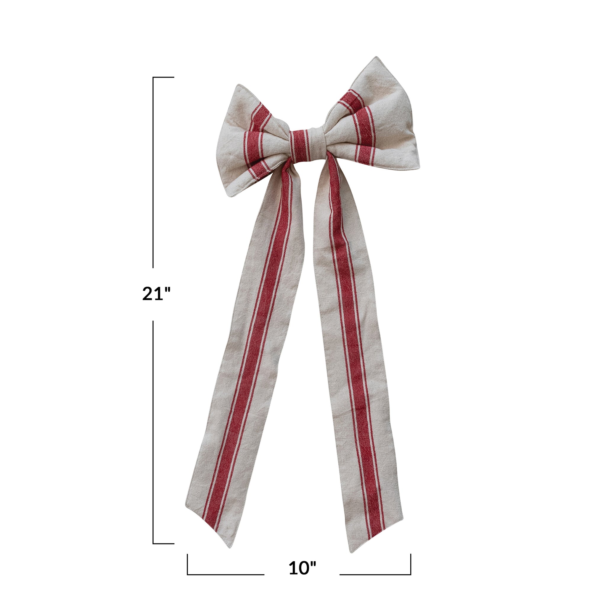 Striped Cotton Clip On Bow