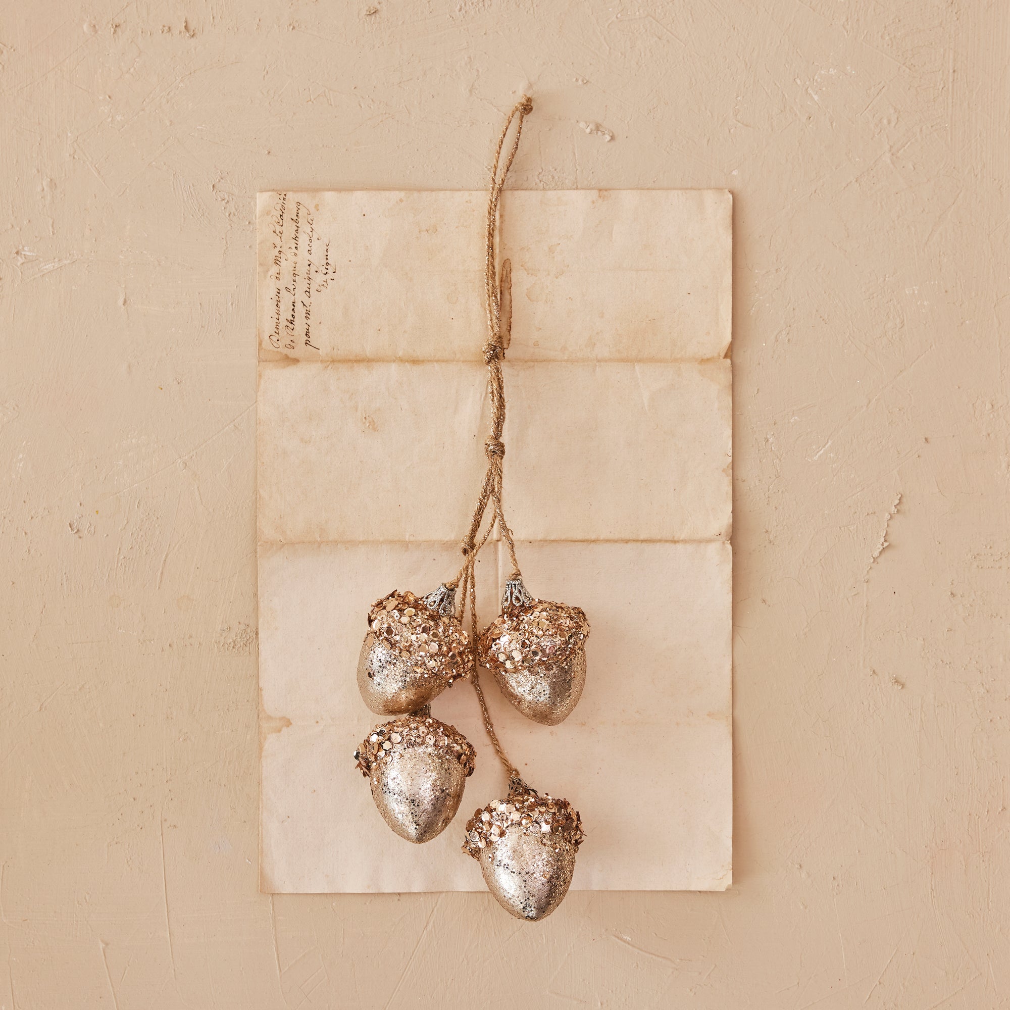 Glitter Acorns Ornament
