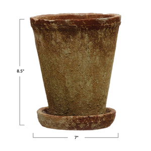 Distressed Terracotta Cement Planter